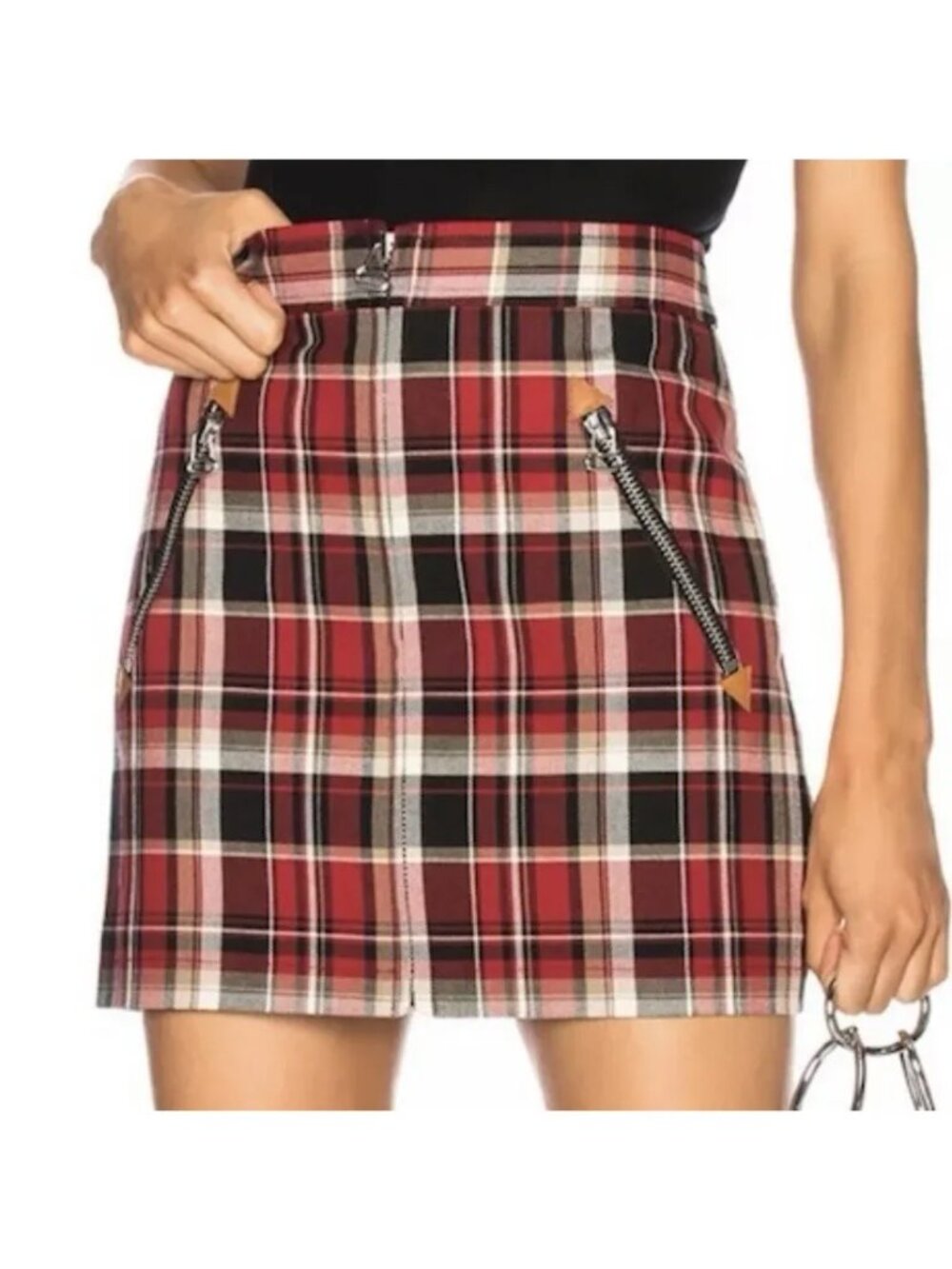 NWOT Rag & Bone Red Plaid Tartan Leah Mini Skirt, Size 2